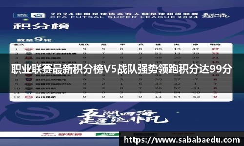 职业联赛最新积分榜V5战队强势领跑积分达99分